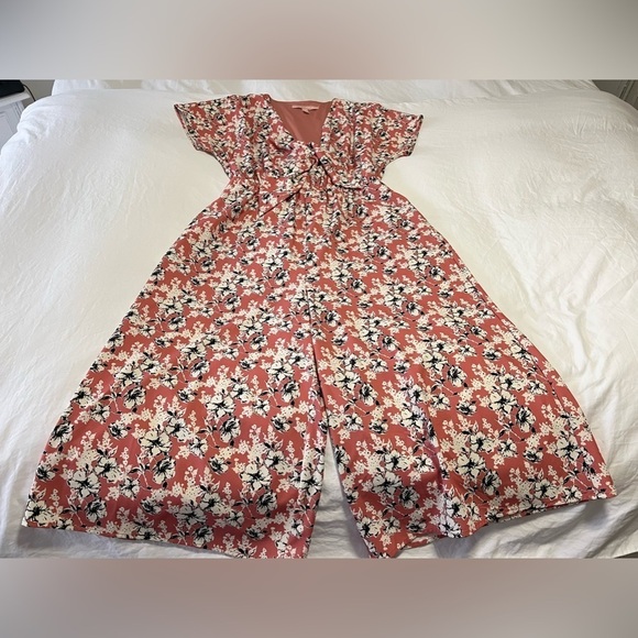 Hutch Pants - Hutch Anthropologie | Floral Wide Leg Cropped Morgan Jumpsuit Size L